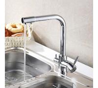 ZH1YFD 3-in-1 Kitchen with ° Swivel Chrome Finish 1 Hole Mixer Tap for Sink Includes Water Filter Stylish and Functional Kitchen Mixer Tap
