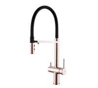 ZH1YFD 3 Way Kitchen Faucet with Drinking Water Filter Brushed Rose Gold Sink Mixer Dual Handle Kitchen Tap Stylish 3 Way Faucet for Home and Commercial Use
