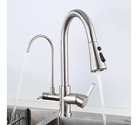 ZH1YFD 3-Way Kitchen s with Pull-Out Sprayer Brass Multifunction Hot and Cold Water Purified Water Kitchen Sink Mixers Brushed-A