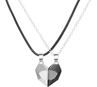 ZH1YFD Accessories Necklace For Women And Men, 2PCS/SET Couple Necklaces Attarction Between Lovers Heart Pendant Necklace, Heart Necklace, Necklaces Holiday