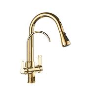 ZH1YFD Black & Gold Kitchen 3Way Water Filter with Spray & Stylish Sink Tap for Hot/Cold Water Perfect for Kitchens