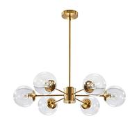 ZH1YFD Chandeliers, Ceiling Lights,Lighting 8-Light Glass Light Modern Light Fixture Vintage Ball Ceiling Flush Mount Light Fixture Kitchen Island/6-Light (D+Clear)