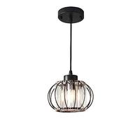 ZH1YFD Circular Glass Pendant Lamps Metal Lampshade Hanging Lamp Modern Classic Ceiling Light E27 Base Chandelier Rope Adjustable Lantern Lighting Kitchen Island Entrances Bedside Made in China vision