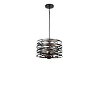 ZH1YFD Creative Irregular Circle Iron Light Nordic Industrial Style Black Chandeliers E14 Multi-Head Hanging Lamp Dining Table Kitchen Island Decorative Lighting Fixture/19.69In/50Cm