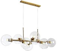 ZH1YFD Glass Balloon Sputnik, 8-Flame E27 Industrialp Height Suspension Adjustable Hangingp, Ceilingps for Dining Room, Living Room, Hotel/Transparent