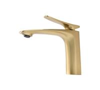 ZH1YFD Gunmetal Gray Luxury Basin Faucet, Single-Handle Deck-Mounted Mixer Tap for Modern Gourmet Bathrooms(Brushed Gold Faucet)