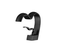 ZH1YFD Gunmetal Gray Wave Design Waterfall Basin Faucet, Single-Handle Deck-Mounted Mixer Tap for Modern Bathrooms(Black)