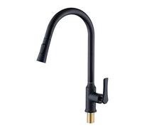 ZH1YFD Kitchen Sink Mixer Tap with Pull Down Sprayer Multifunctional Retractable Brass Hot and Cold Rotating Kitchen Black
