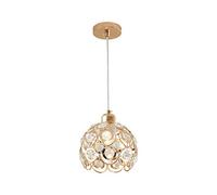 ZH1YFD Modern and Simple Wrought Iron Crystal Chandelier Creative Personality Hollow Single Head Pendent Lamp for Bedroom Bar Lighting E27 Hello Made in China vision
