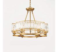 ZH1YFD Modern Crystal Hanging Lamp,Nordic Light Luxury Pendant Light,E14 - Multiple Heads Chandelier,Light Fixture for Living Room Dining Room Bedroom Golden 6 Head Vision