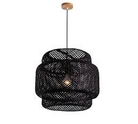 ZH1YFD Retro Japanese E27 Chandelier Hanging Light Hand Woven Pendant Lamp Hanging Pendant Ceiling Light For Kitchen Island, Dining Room,Living Room Made in China vision