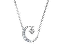 ZH1YFD,S925 Necklace Women's Japan and South Korea Star Moon Clavicle Chain Simple Necklace Ear Studs Household faucets