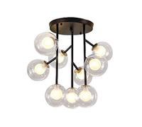 ZH1YFD Semiflush Creative Gold Ceiling Light Iron Ceiling Lamp Pendant Lightfor Bedroom Living Room Office Restaurant Bar Cafe,Magic Bean Chandeliers-Golden 12-Light Commemoration Day vision