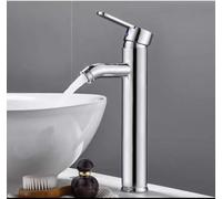 ZH1YFD Stainless Steel Bathroom Hot & Cold Water Basin Tap for Kitchen Sink Tall & Short Options Silver Finish G3/8 Connector Ideal Bathroom Accessories