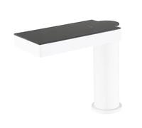 ZH1YFD White Sensor Faucet with Digital Display: Touch Screen Brass Deck-Mount Hot-Cold Bathroom Basin Sink Mixer Crane(White)