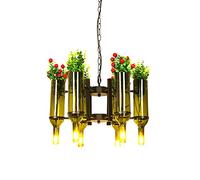 ZH1YFD Wine Bottle Modeling Luminaire Retro Industrial Style Suspension Light Personality Creative Loft Chandelier Bar Restaurant Cafe Plant Decoration Pendant Lamp Nordic Balcony Glass Lamps