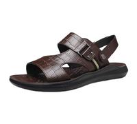 ZH8FCHAN Men's Rubber Outdoor Sports Hiking Sandals Summer Open Toe Fisherman Sandals for Water Beach (Brown,8)