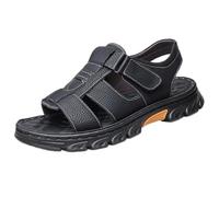 ZH8FCHAN Men's Sport Sandals Closed Toe Outdoor Breathable Anti-Slip Sandal Adjustable Summer Fisherman Beach Shoes (Black,3)