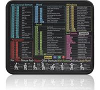 ZHABAYEN Office Shortcuts Mouse Mat, Small Excel Cheat Sheet Desk Mat, 11.8"x9.8", Waterproof Computer Office Shortcuts Desk Mat, Gaming Mouse Pad