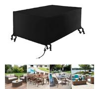 Zhadongli Art Garden Furniture Covers, 110x60x40cm Outdoor Furniture Covers Waterproof, Anti-UV Black Heavy Duty 420D Oxford Fabric Rattan Furniture Covers Extra Large Patio Furniture Covers