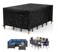 Zhadongli Art Garden Furniture Covers Waterproof, 260x210x100cm Outdoor Patio Table Cover Heavy Duty 420D Oxford Fabric Anti-UV for Chair and Table Outdoor Rattan Sofa Cover, Rectangular