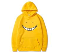 ZHAHOL Autumn and Winter Black Anime Hoodie Unisex Assassination Classroom Casual Pullover Cosplay Sweatshirt-yellow||XS