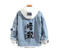 ZHAHOL Fashion Casual Denim Jacket Men's and Women's Anime Hoodie Assassination Classroom Cosplay Clothing-style4||M