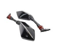 zhaichuhuozuiduo For KA&WASAKI Ni&nja Z750 Z800 Z900 Z1000 650R ER6N ER6F ER5 Rearview Mirror 10mm Motorcycle Side Mirror With LED Light(Black-10mm)