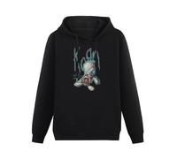 ZHAIFAN Korn SOS Doll with Backprint Black Mens Pullover Printed Hoodies Unisex Sweatshirts L