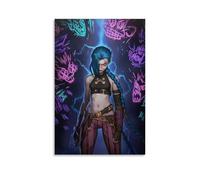 Zhailliu Arcane Poster Anime Tv Series Retro Vintage Comics Jinx Cover.Jpg Music Posters for Room Aesthetic Canvas Wall Art Bedroom Decor24x36inch(60x90cm)
