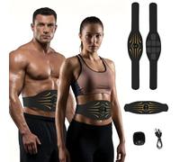 Zhailyn ABS Trainer Muscle Stimulator, EMS Muscle Stimulator, Electric Abdominal Muscle Toner, 10 Modes & 30 Intensities Ab Trainer Belt for Home Body Fitness Women Men with Extra Extension Strap
