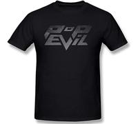 ZHAIMAORIJI Comfort with Pop Evil Up Logo T-Shirts for Men's Black L