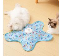 Zhajipai Interactive Cat Toy, Cat Toy Self-Employment, Automatic Cat Toy, Floral Pattern Cover, 62 x 62 x 6.8 cm, for Active Domestic Cats