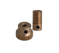 ZHAJNG 1:30 Reduction Ratio Drive Gear Box Shaft 30T Brass Worm Gear Wheel And 4MM Hole Diameter Worm Gear Shaft Kits 0.5 Modulus Set