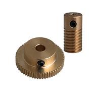 ZHAJNG 3MM Hole Dia Brass Worm Gear Shaft And 31MM OD 60 Teeth Brass Worm Gear Wheel 0.5 Modulus Set