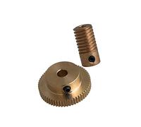 ZHAJNG 4MM Hole Dia Brass Worm Gear Shaft And 31MM 0D 60 Teeth Brass Worm Gear Wheel 0.5 Modulus Set