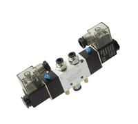 ZHAJNG 4V120-06 4V420-15 4V320-10 Air Pneumatic Solenoid Valve 5 Way 2 Position 1/4" Aluminum Alloy Internal W 12mm Fittings(4V420-15 DC24)