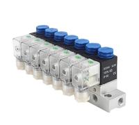 ZHAJNG DC12V 12mm Fittings Pneumatic Solenoid Valve 3V1-06-NC 3/2 Way Integrated Control One Input Multiple Output with Busbar(8F)