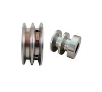 ZHAJNG Diameter 60mm PU Belt Wheel Type A Double-slot V-belt Pulley Aluminum Bore 8mm 12mm 20mm(Bore 17mm)