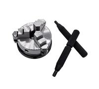ZHAJNG K01-50 50mm Lathe Mini Chuck 3 Jaws Woodworking Hand Chuck with Mounting Thread Screw Rod Self-Centering