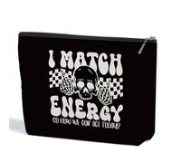 ZHAMEN Goth Gifts Funny Skeleton Skull Makeup Bag, Goth Accessories Spooky Gifts Gothic Cosmetic Bag, Halloween Party Favors, Black 1272, 10.5"x 7"x 2.5"