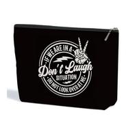 ZHAMEN Goth Gifts Funny Skeleton Skull Makeup Bag, Goth Accessories Spooky Gifts Gothic Cosmetic Bag, Halloween Party Favors, Black 01261, 10.5"x 7"x 2.5"