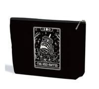 ZHAMEN Goth Gifts Funny Skeleton Skull Makeup Bag, Goth Accessories Spooky Gifts Gothic Cosmetic Bag, Halloween Party Favors, Black 01251, 10.5"x 7"x 2.5"