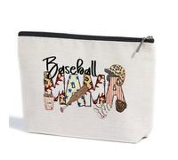 ZHAMEN Mama Gifts Mom Gifts Baseball Gifts Makeup Bag Baseball Accessories Cosmetic Bag Birthday Gift for Mom Mothers Day Thank You Gifts for Woman Baseball Lovers Fans Player Momma Mum Mom Mommy,