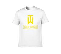 Zhan Zai Fashion New Section Tiger Woods Letters Printed Casual Round Neck T Shirt White L