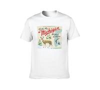 Zhan Zai Sufjan Stevens Michigan Casual Round Neck T Shirt White XL