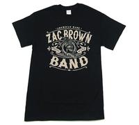 Zhan Zai Zac Brown Band Casual Round Neck T Shirt Black 3XL