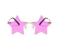 zhandouji Retro Rimless Star Shaped Sunglasses for Men Women Unisex Irregular Shape Vintage 90s Funky Funny Party Festival Metal Frame Stylish Trendy Y2K Sun Glasses