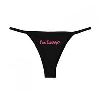 zhandouji Women's Print Thongs Mid Rise Black G-String Seamless Ladies Interesting Sport Underwear Knickers Panties