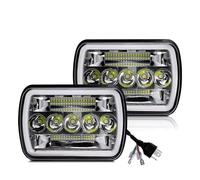 ZHANFEIS Headlamp assembly For Jeep For Cherokee XJ For Wrangler YJ Car 6x7 Inch Led Headlights Amber DRL Automotive Square Headlamp 6000K White Assembly Front lamp assembly(2PC Headlight)